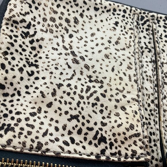 Fossil Crossbody Bag Elise Black Cowhide Animal Print Boho Western - Picture 6 of 15